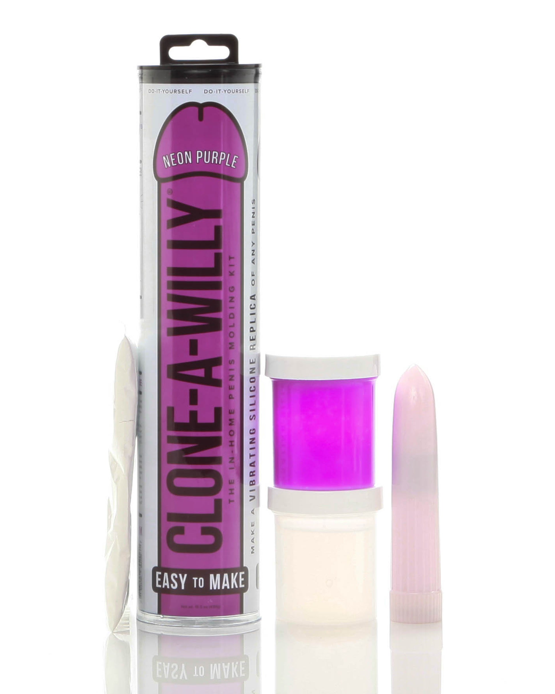 Clone-a-Willy Neon Purple Silicone Replica Kit with Vibrating Unit