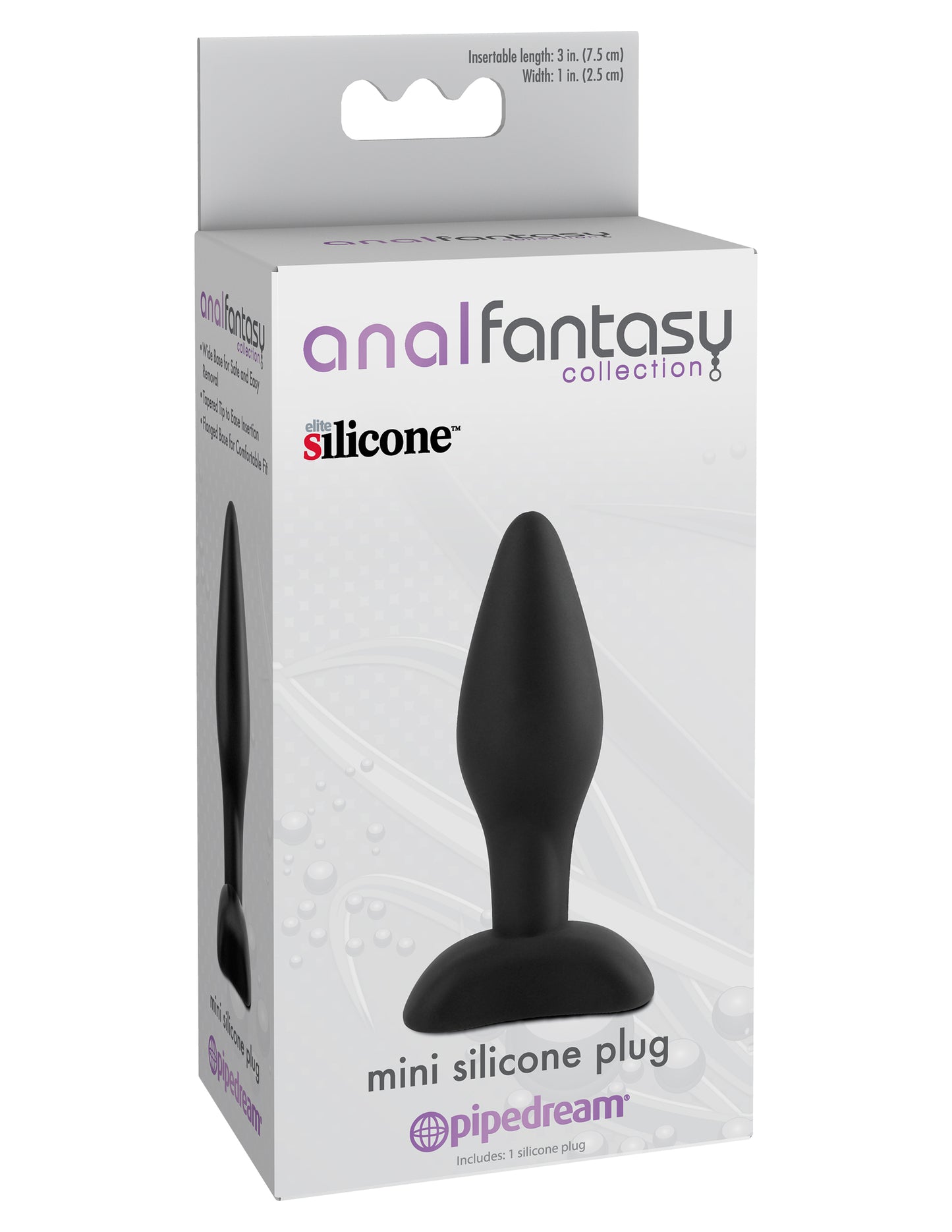 Pipedream Anal Fantasy Collection Mini Silicone Plug – Black – Tapered Design for Easy Insertion