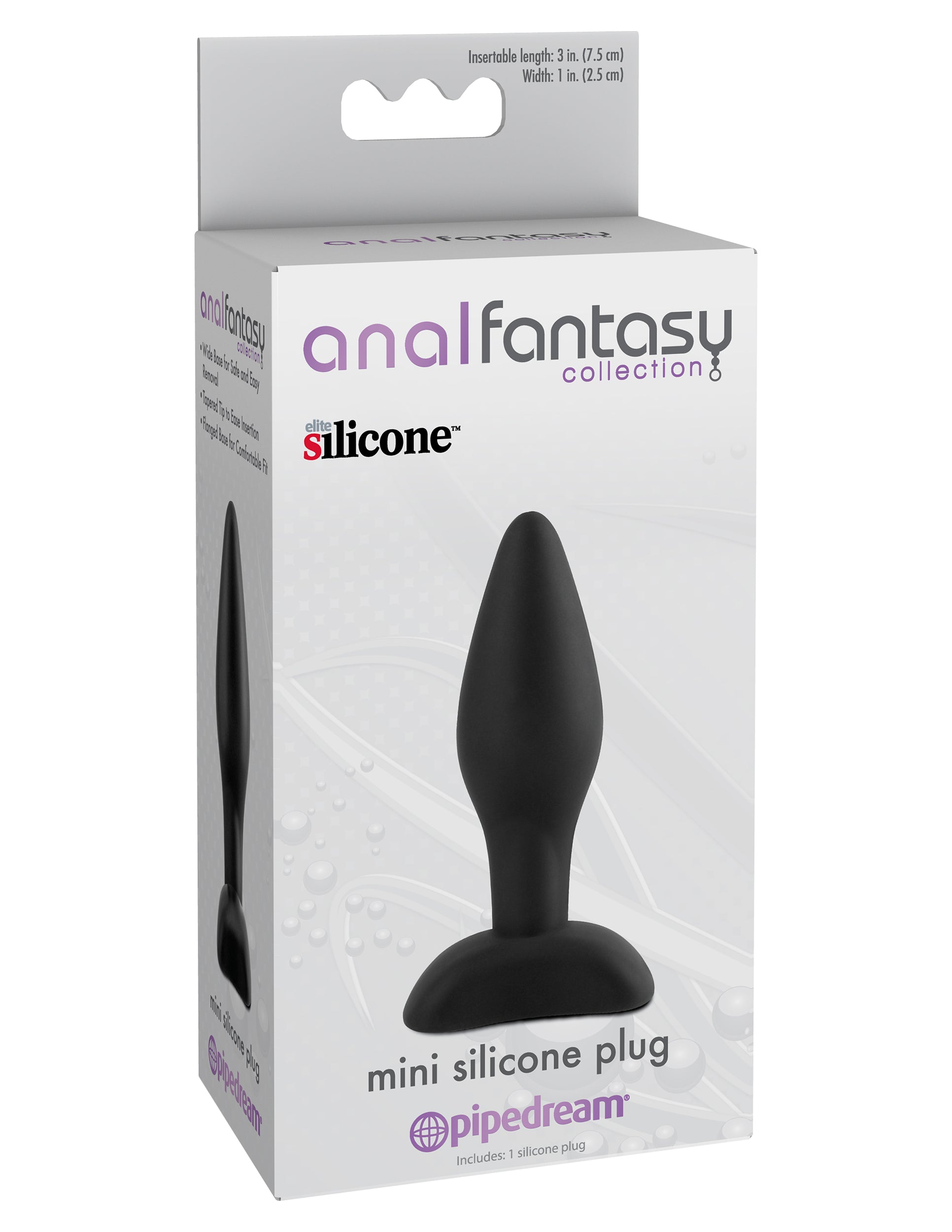 Pipedream Anal Fantasy Collection Mini Silicone Plug – Black – Tapered Design for Easy Insertion