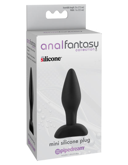Pipedream Anal Fantasy Collection Mini Silicone Plug – Black – Tapered Design for Easy Insertion