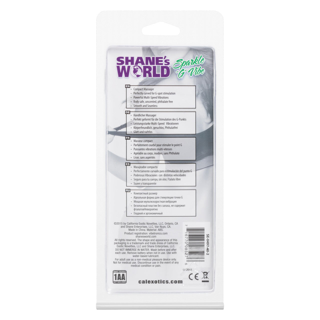 CalExotics Shane's World Sparkle G Vibe – G-Spot Vibrator – Purple