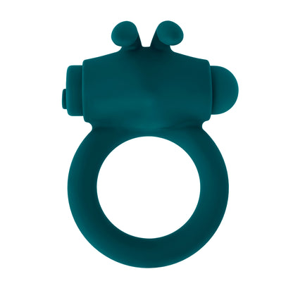 Playboy Pleasure Bunny Buzzer Cock Ring with Vibrating Bullet - Deep Teal