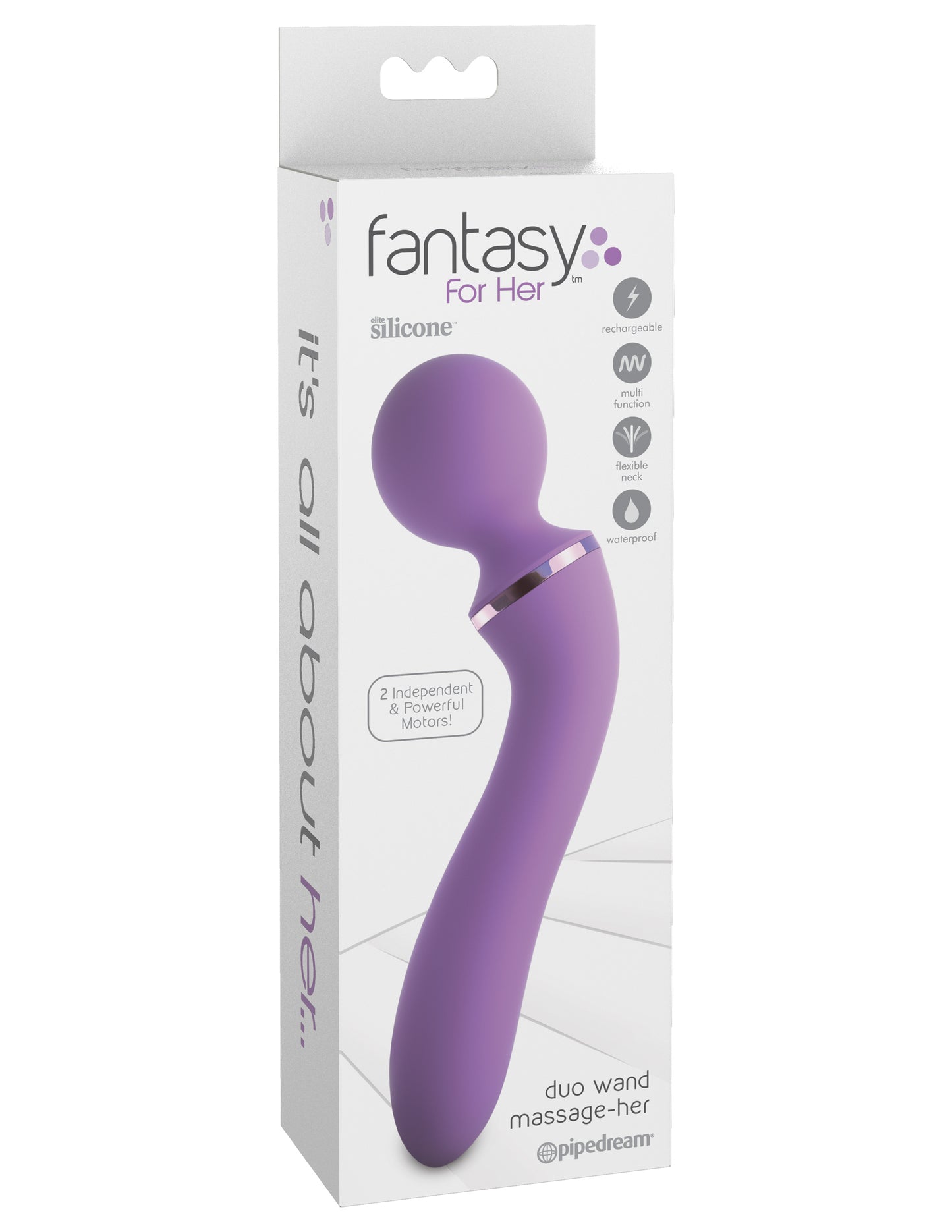 Pipedream Duo Wand Massage-Her - Purple - Multi-Function Vibrator