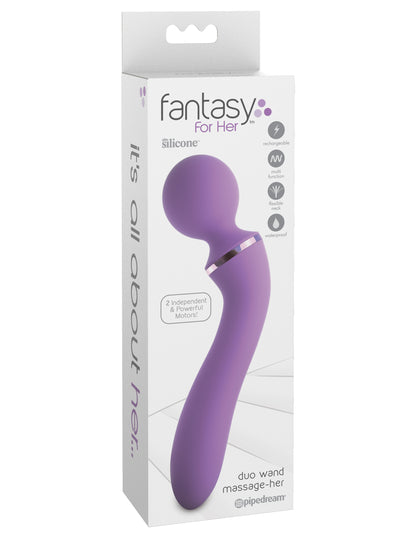 Pipedream Duo Wand Massage-Her - Purple - Multi-Function Vibrator