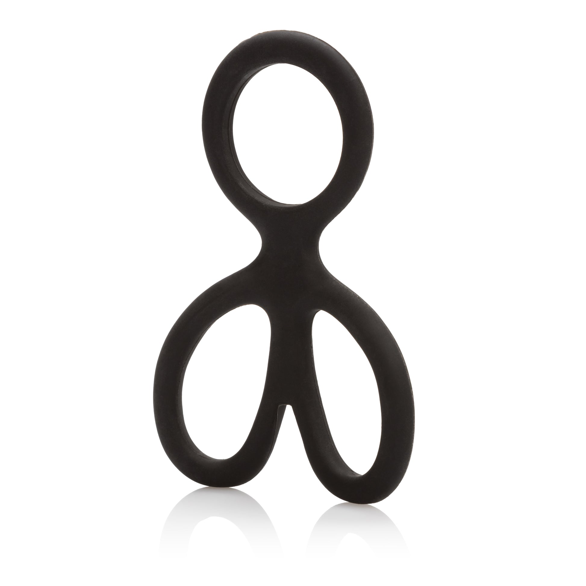 CalExotics Silicone Ball Spreader with Independent Scrotum Rings – Black