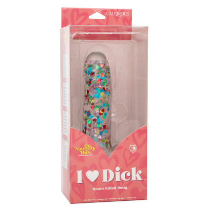 CalExotics Naughty Bits I Love Dick Heart-Filled Dong – 6" Pink