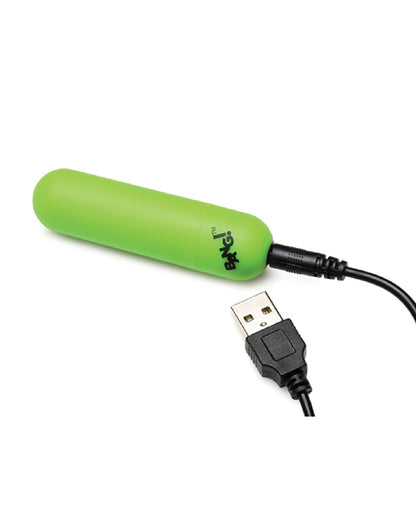 XR Brands Glow in the Dark Cock Ring – Green – USB Rechargeable, Waterproof, 28 Vibration Patterns