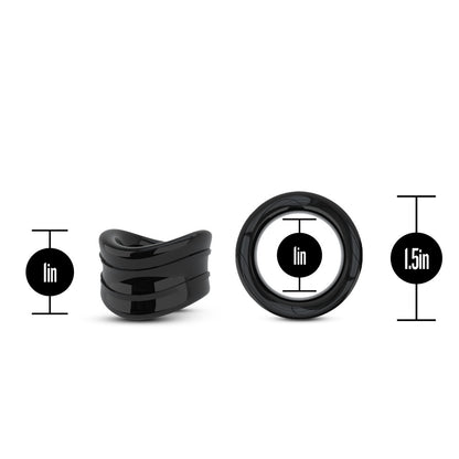 Blush Stay Hard Beef Ball Stretcher - 1 Inch Diameter - Black