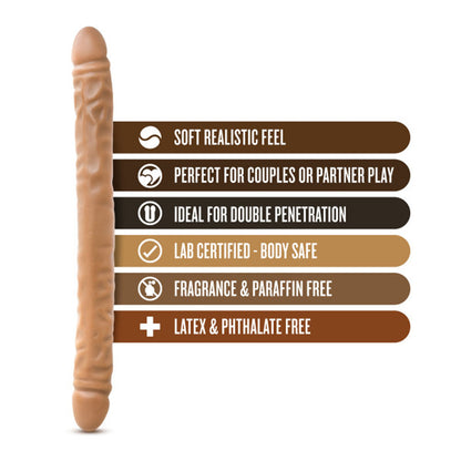 Blush Dr. Skin 18 Inch Double Dildo - Realistic Mocha