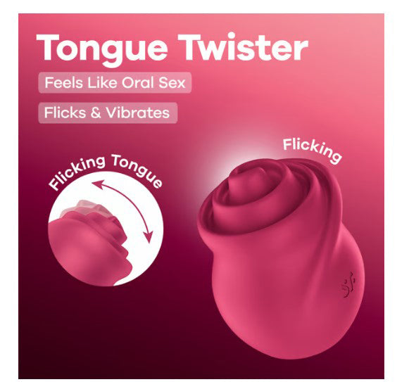 Satisfyer Tongue Twister Vibrating Tongue Vibrator - Pink