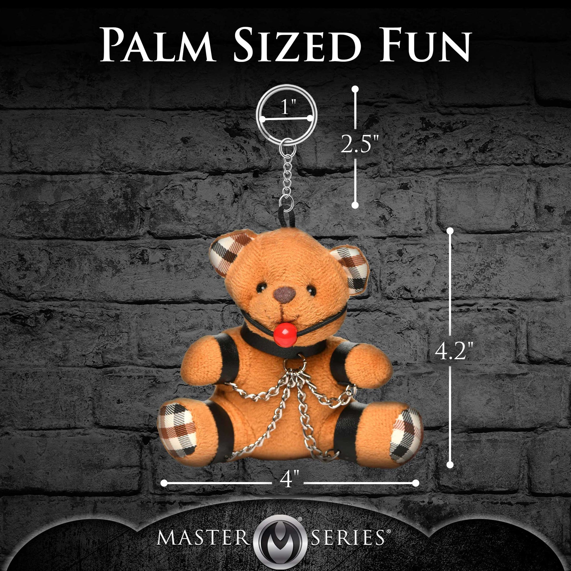 Gagged Teddy Bear Keychain – Fun Gag Gift – Burnt Orange