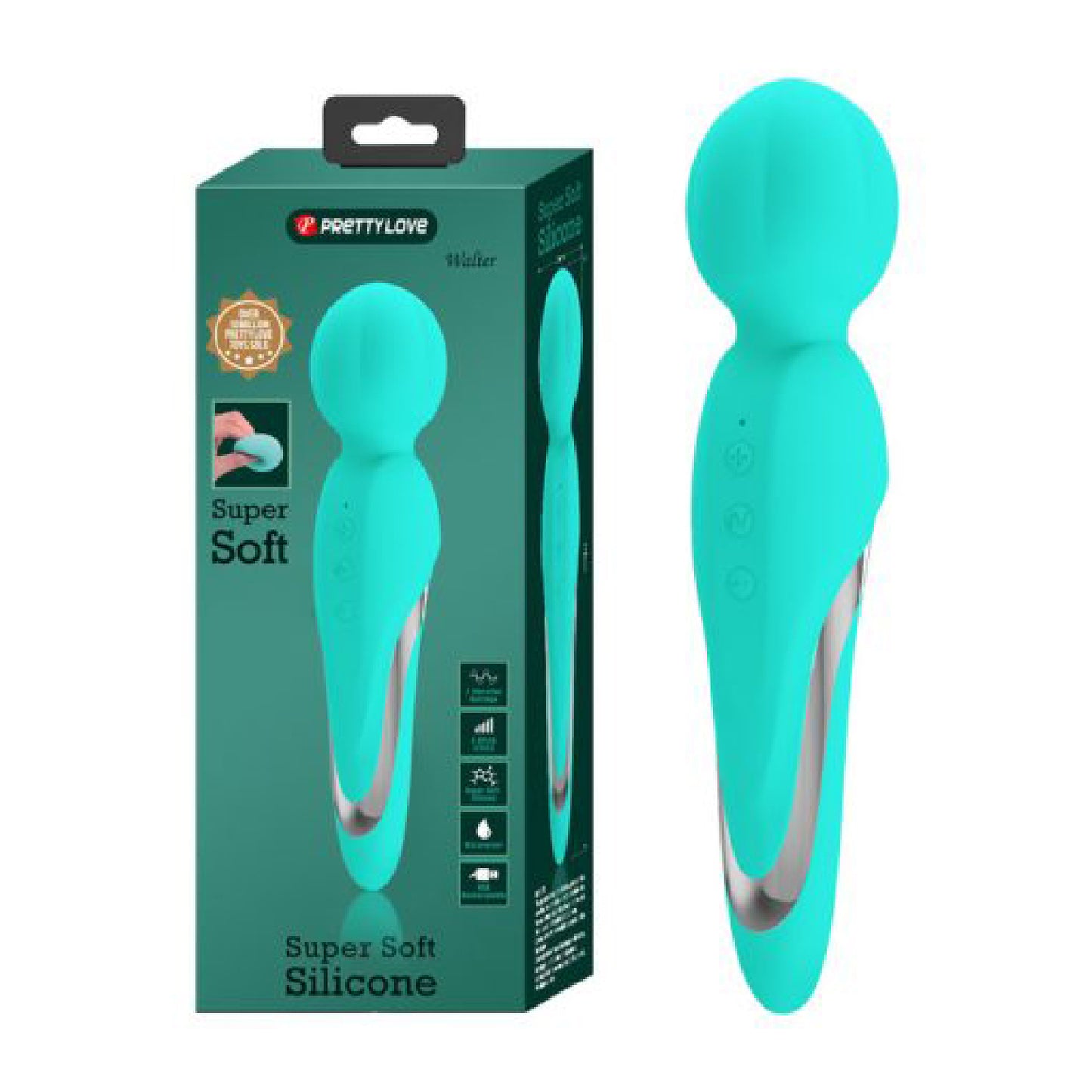 Walter Super Soft Silicone Wand - 7 Vibrating Settings - Seafoam