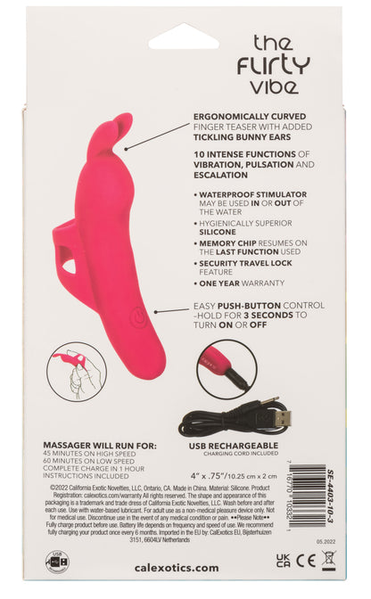 CalExotics The Flirty Vibe Finger Vibrator with 10 Functions – Pink