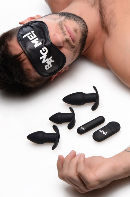 Bang Backdoor Adventure Kit – Anal Play Set with Vibrating Bullet and Blindfold – Black