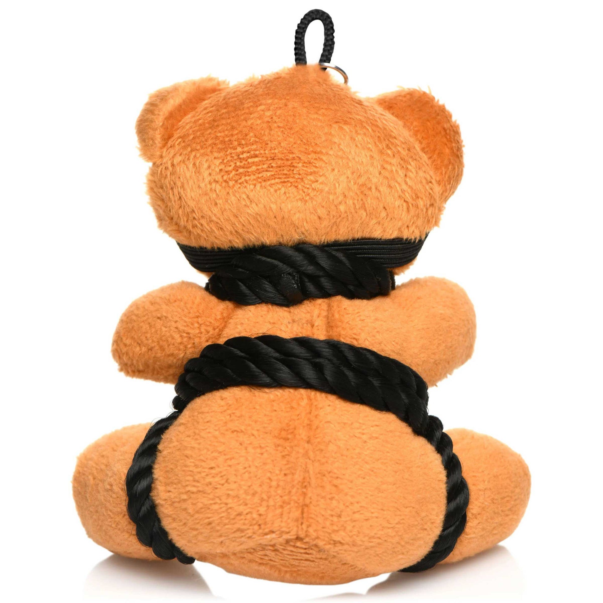XR Brands Rope Teddy Bear Keychain - Burnt Orange - Kinky Novelty Accessory