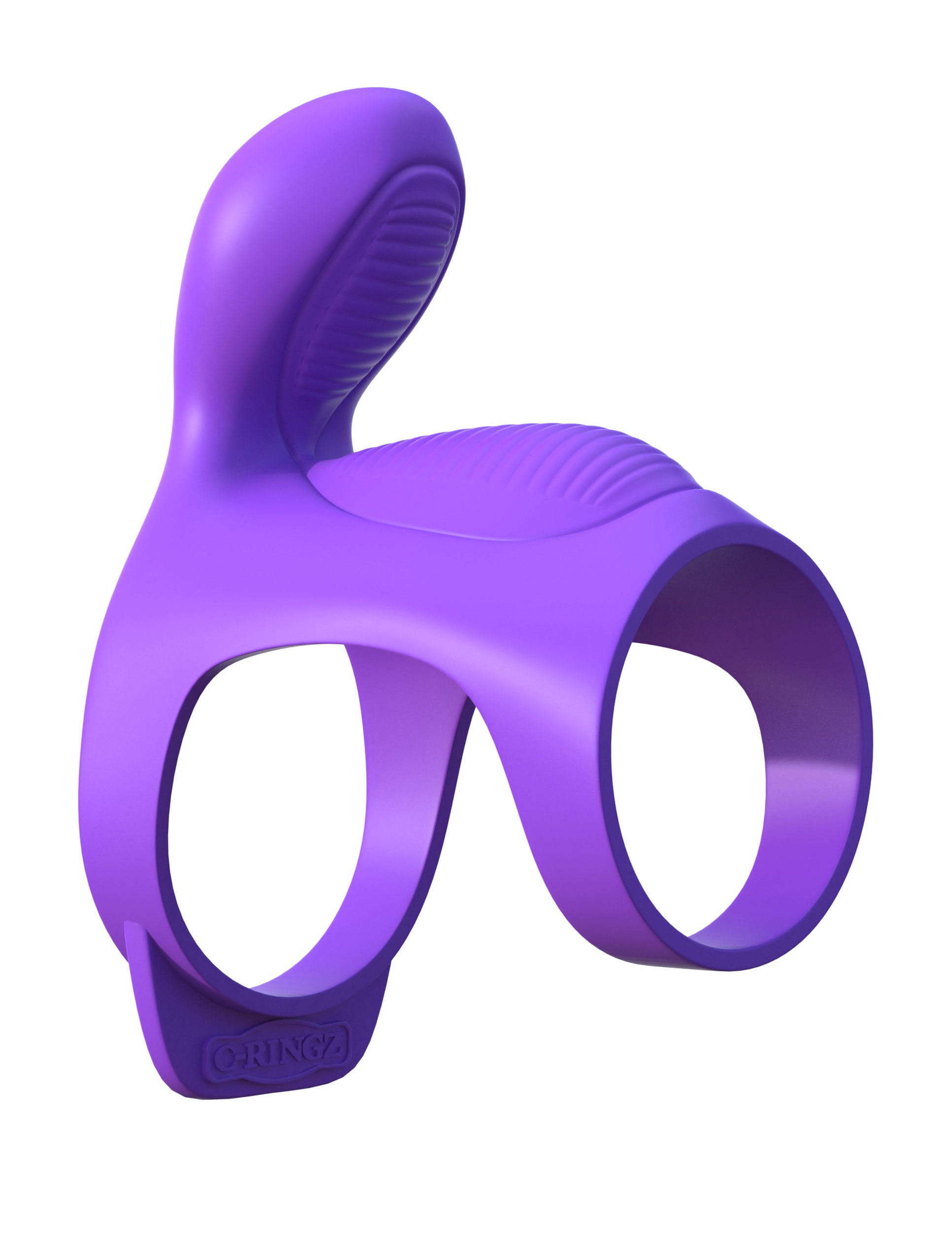 Fantasy C-Ringz Ultimate Couples Cage - Purple - Vibrating Cock Ring with Clitoral Stimulator