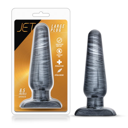 Blush Jet Large Plug – Tapered Anal Plug for Experienced Users – Carbon Metallic Black