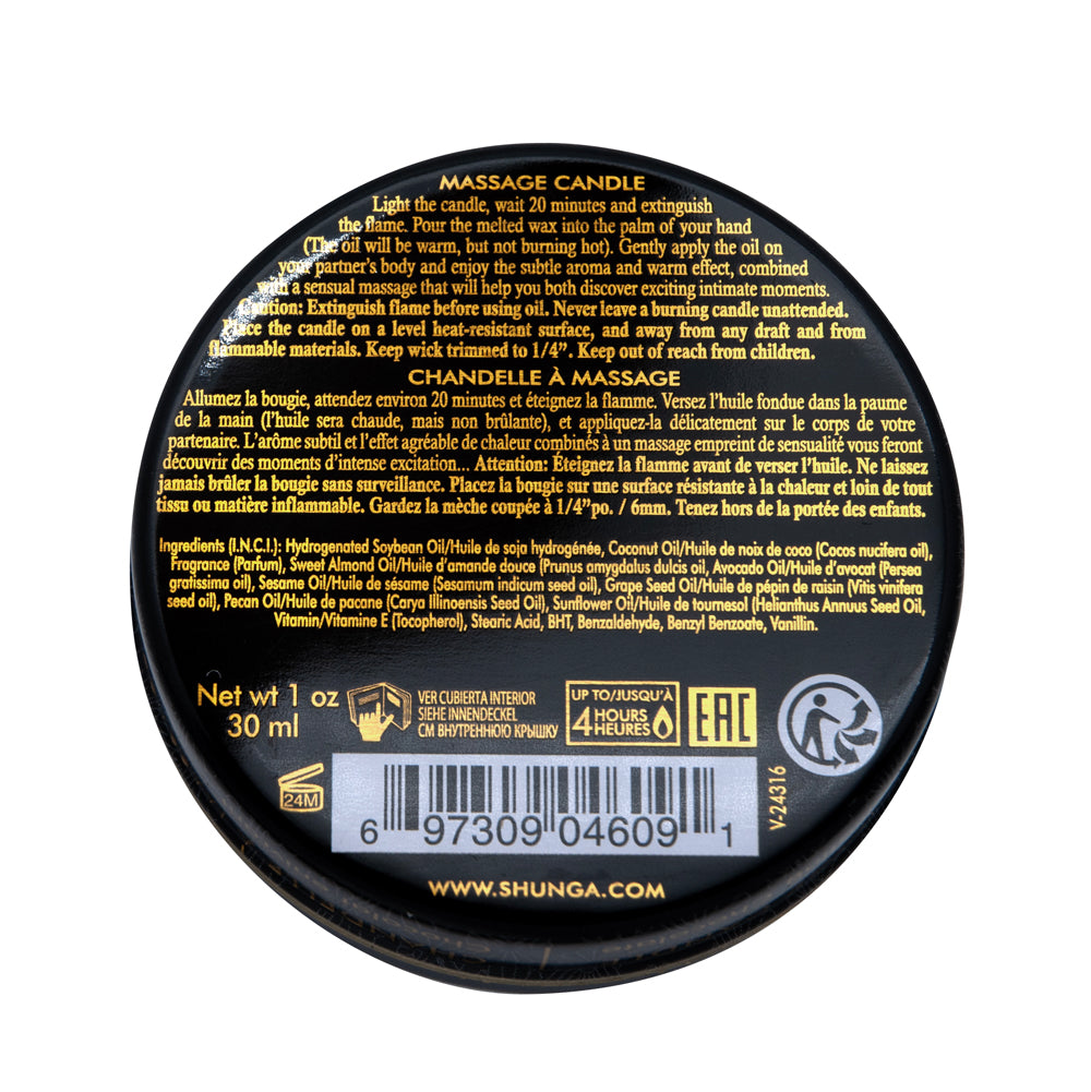 Shunga Mini Massage Candle - Intoxicating Chocolate - Soy-Based Massage Oil - 1 Fl. Oz.