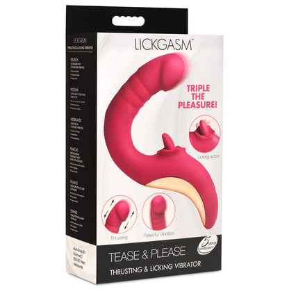 Tease and Please Thrusting and Licking Vibrator – Fuchsia