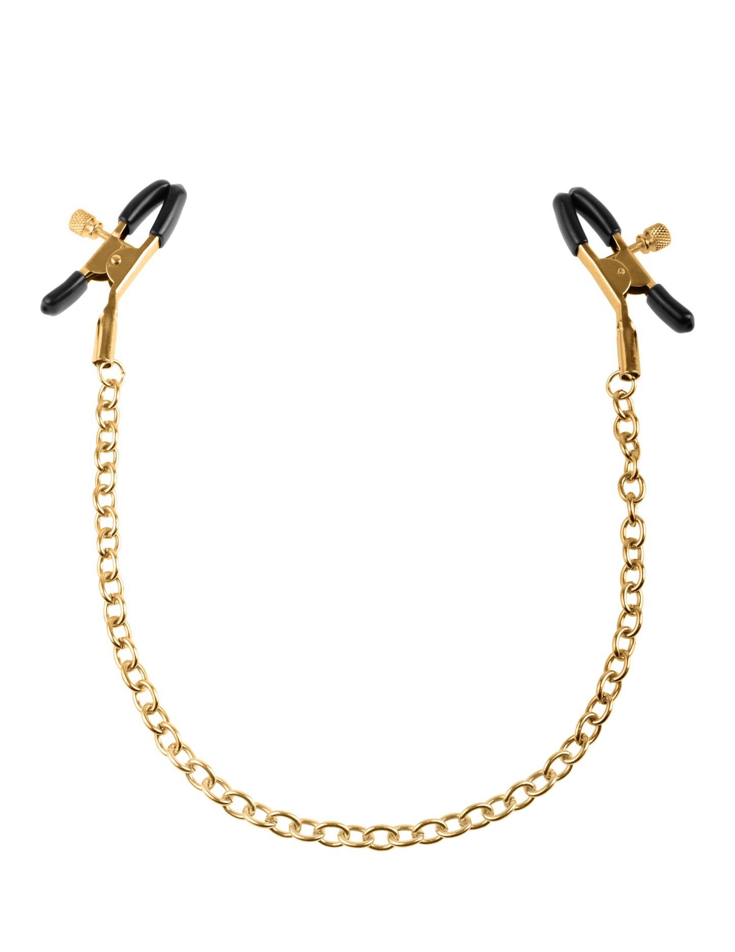 Pipedream Fetish Fantasy Gold Chain Nipple Clamps - Adjustable Pressure, Gold