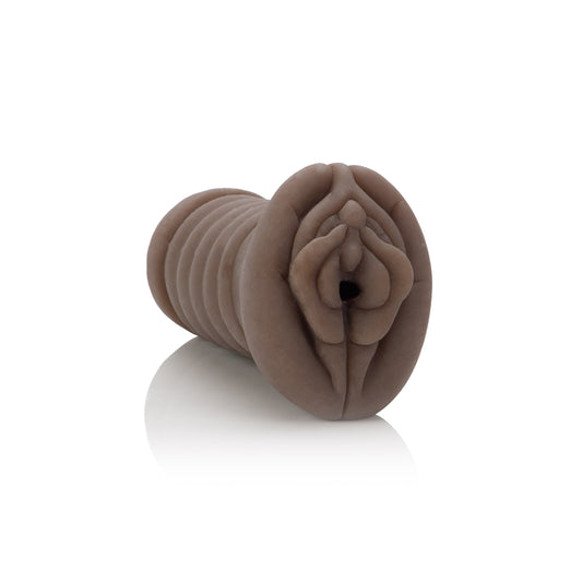 CalExotics My Cocoa Stroker Masturbator - Ribbed Pleasure Chamber - Brown