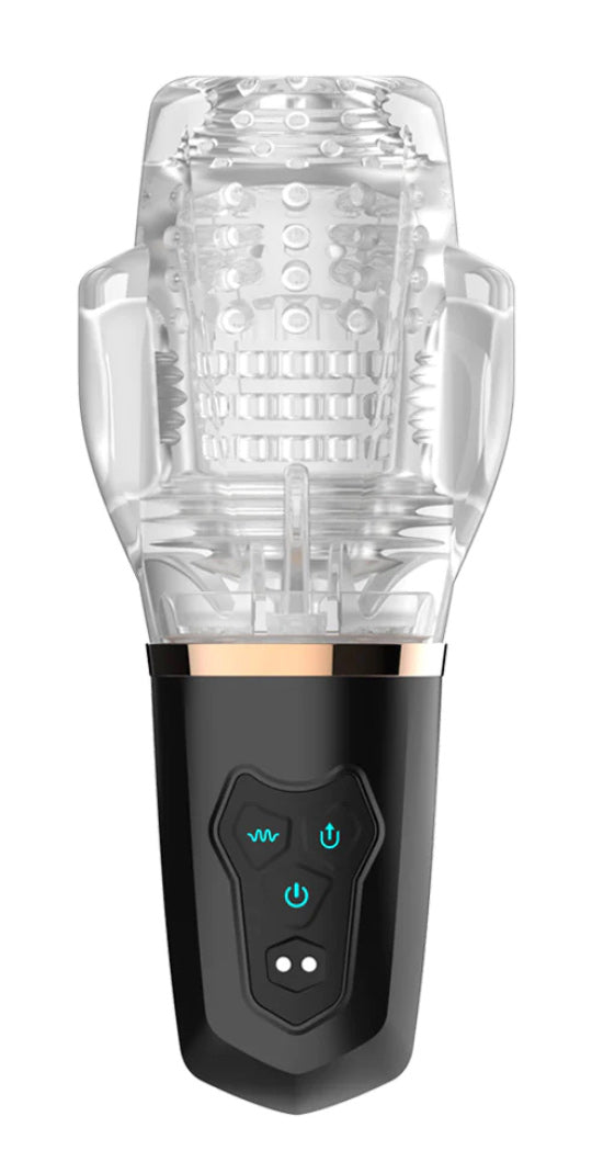 The Male Rose 2 Dual Motor Masturbator with 10 Vibration and 5 Suction Modes - Clear