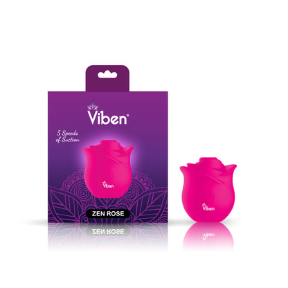 Viben Zen Rose Hot Pink Nipple and Clitoral Stimulator with 10 Functions