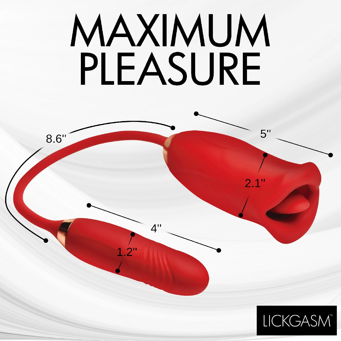 Magic Kiss Clitoral Stimulator with Thrusting Vibrator - Red