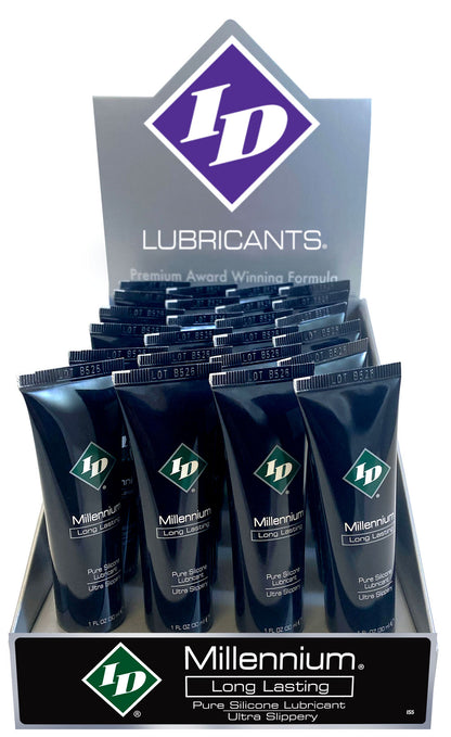 I.D. Lubricants Millennium Display 24ct Silicone-Based Personal Lubricant - 1 Fl Oz Tubes