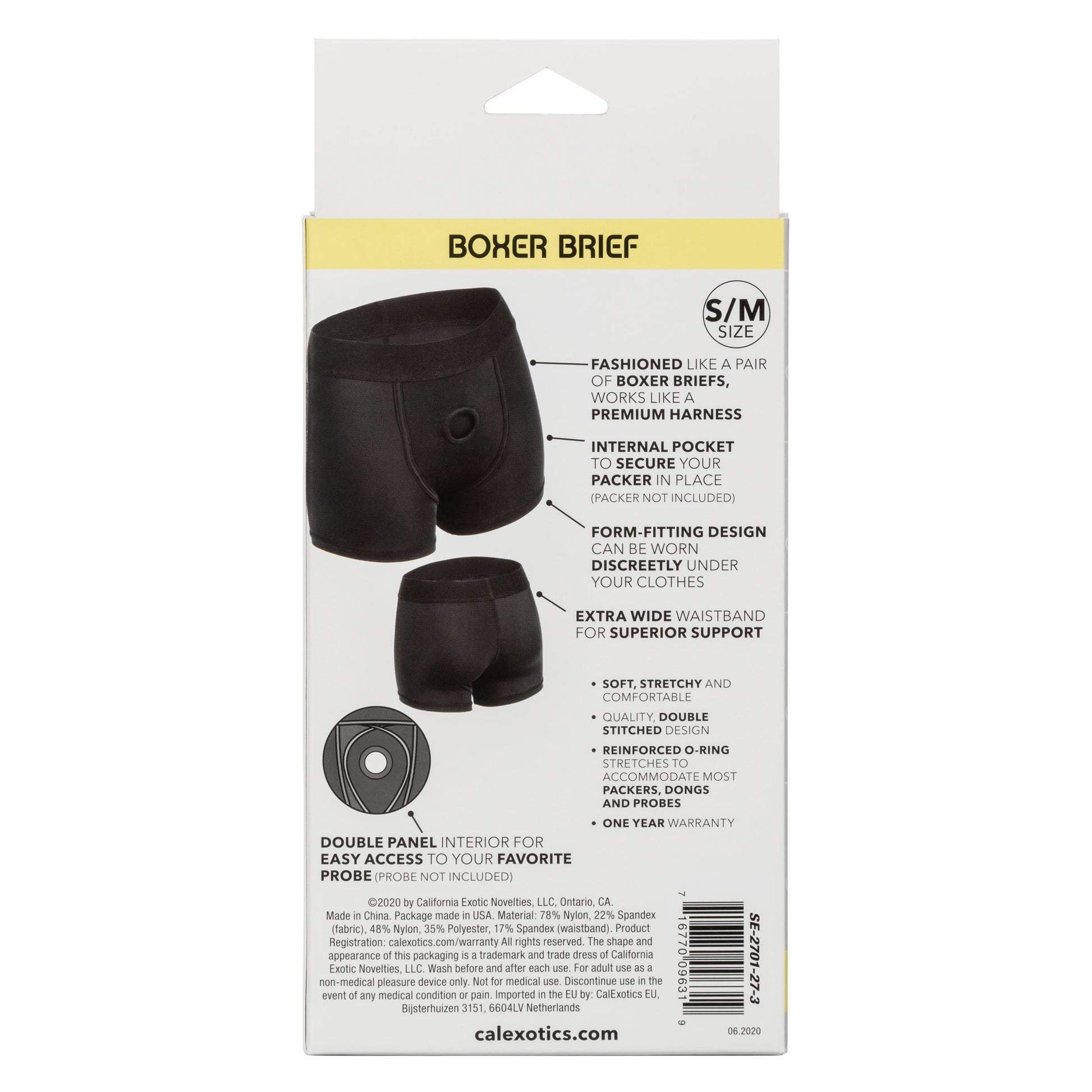 CalExotics Boundless Boxer Brief Harness – Black – Size S/M