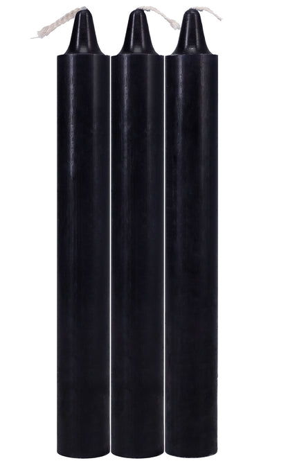 Doc Johnson Japanese Drip Candles - 3 Pack - Black - Non-Toxic Wax for Hot Wax Play