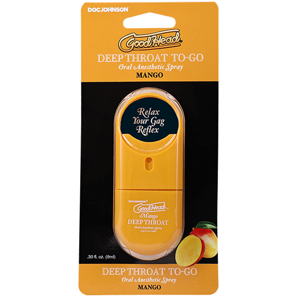 Doc Johnson GoodHead Deep Throat Spray To-Go – Mango Flavor – 0.30 fl oz