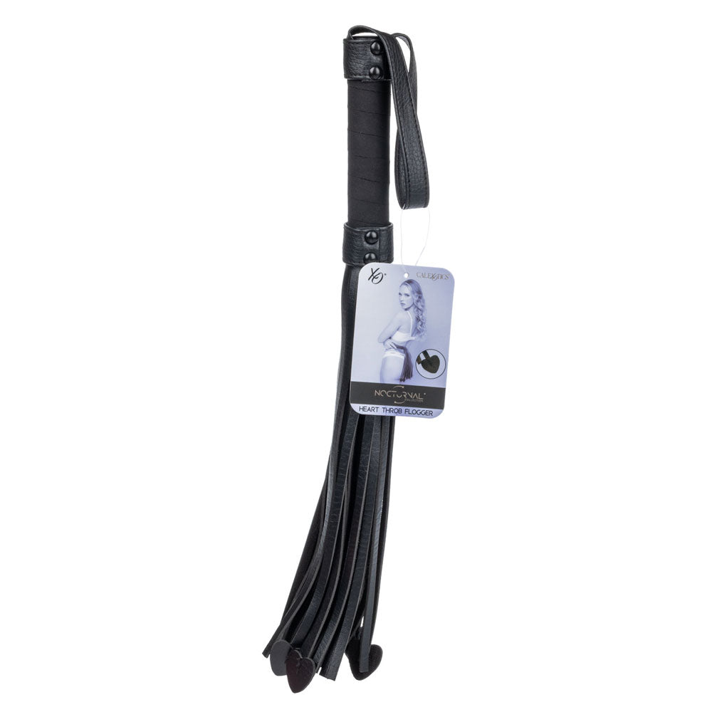 CalExotics Nocturnal Collection Heart Throb Flogger – Black – Phthalate Free