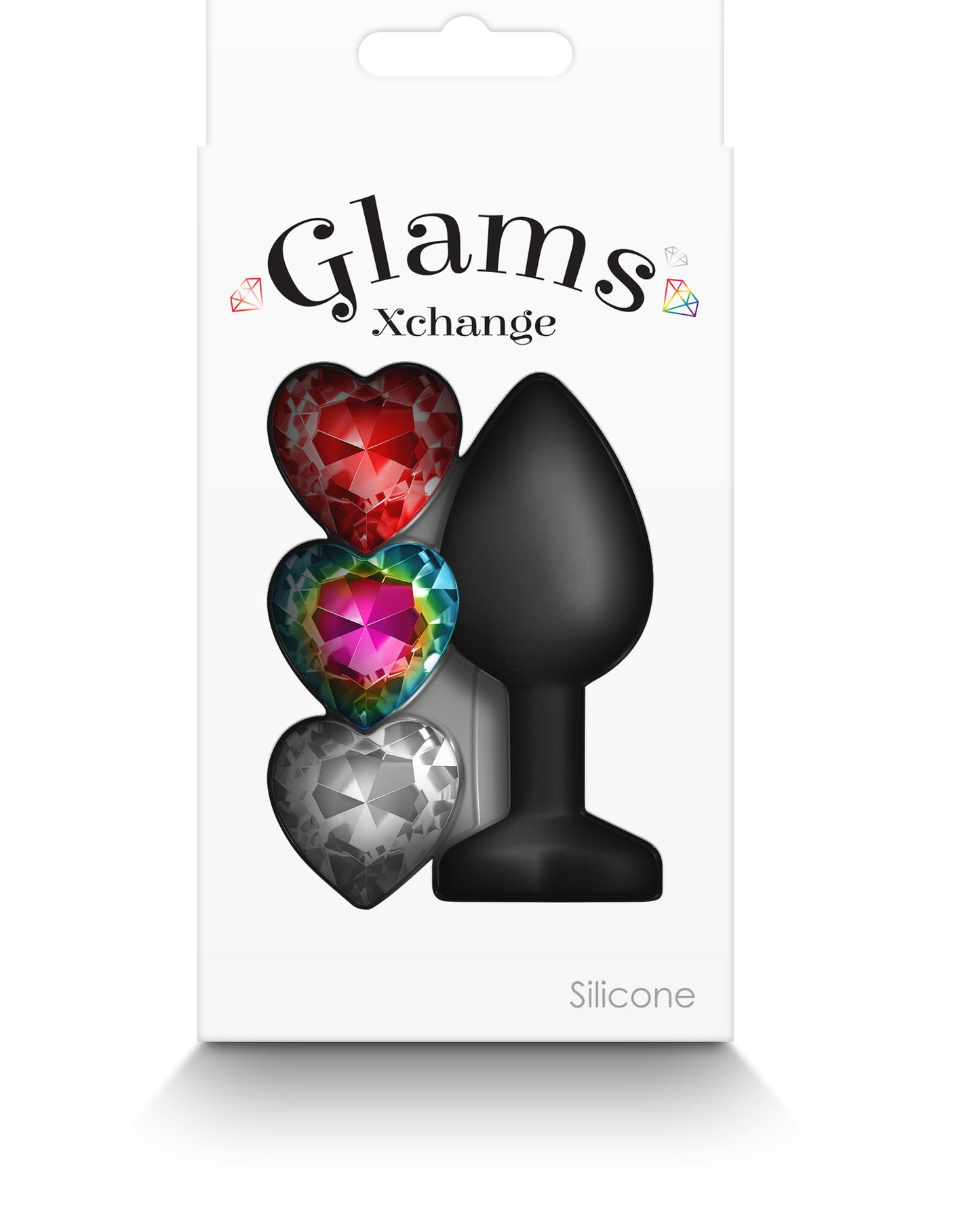 Glams Xchange Heart - Small Accessory with Interchangeable Gems - Black