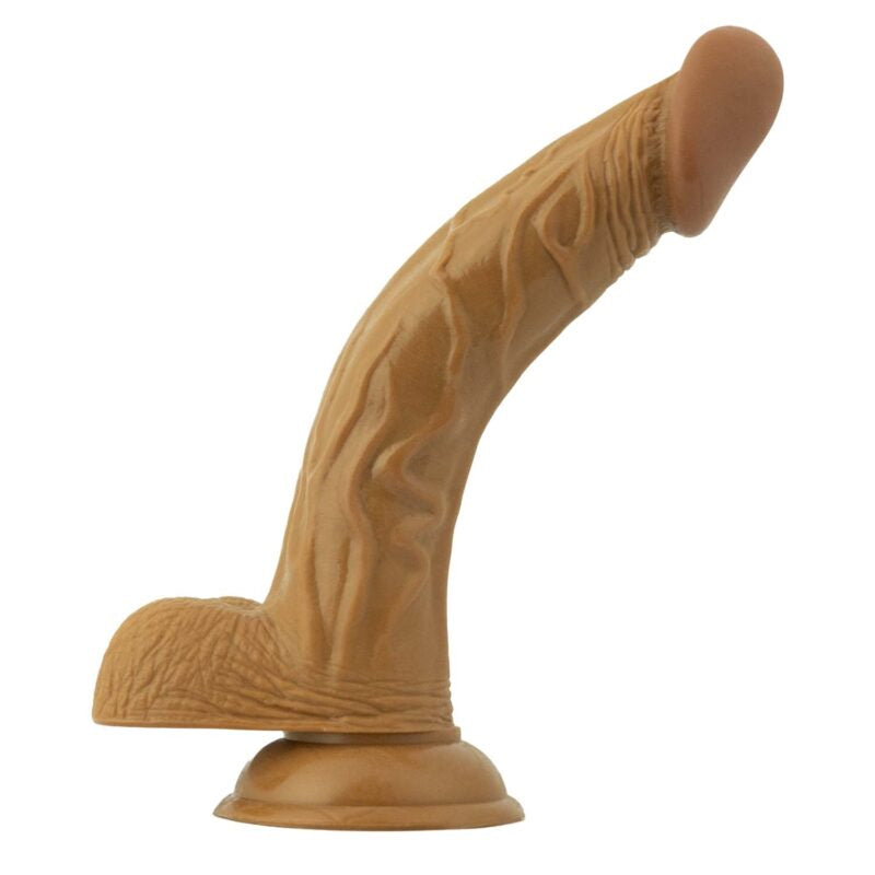 Nasstoys Latin American Whoppers 8 Inch Flexible Curved Dong with Balls – Brown
