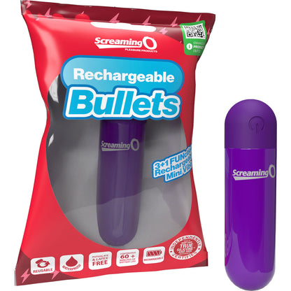Screaming O Rechargeable Bullet – Purple – Multi-Speed Waterproof Vibe