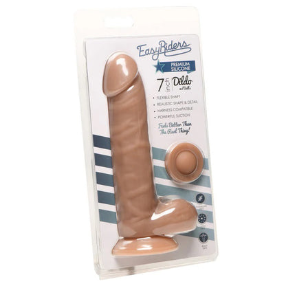Easy Riders 7" Silicone Dildo with Balls - Tan