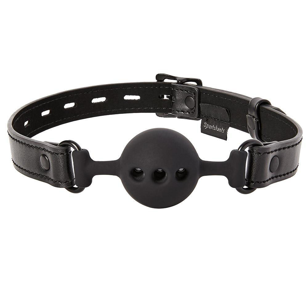 Saffron Breathable Ball Gag – Black – Adjustable Fit