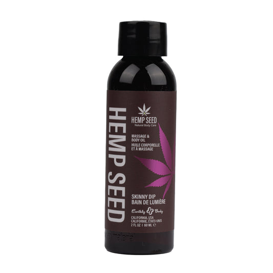 Earthly Body Hemp Seed Massage and Body Oil - Vanilla and Cotton Candy - 2 Fl. Oz