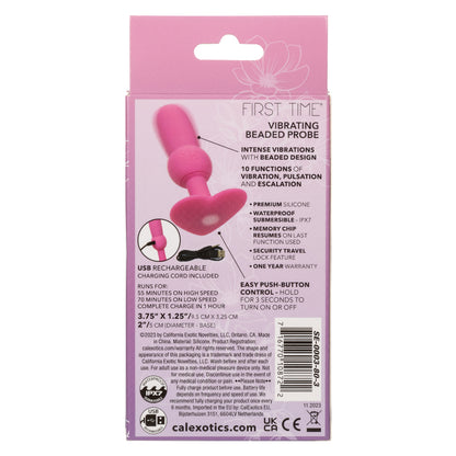 CalExotics First Time Vibrating Beaded Probe - Pink - 10 Functions
