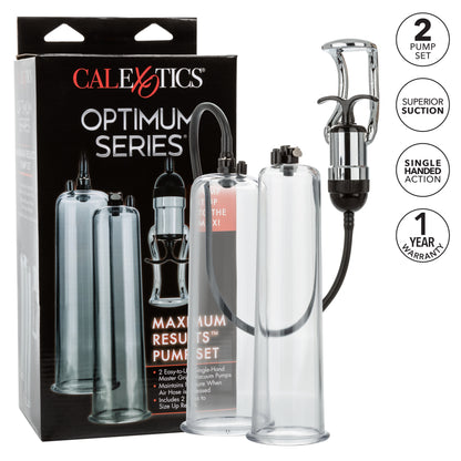 CalExotics Optimum Series Maximum Results Pump Set – Clear – Includes 2 Penis Pumps