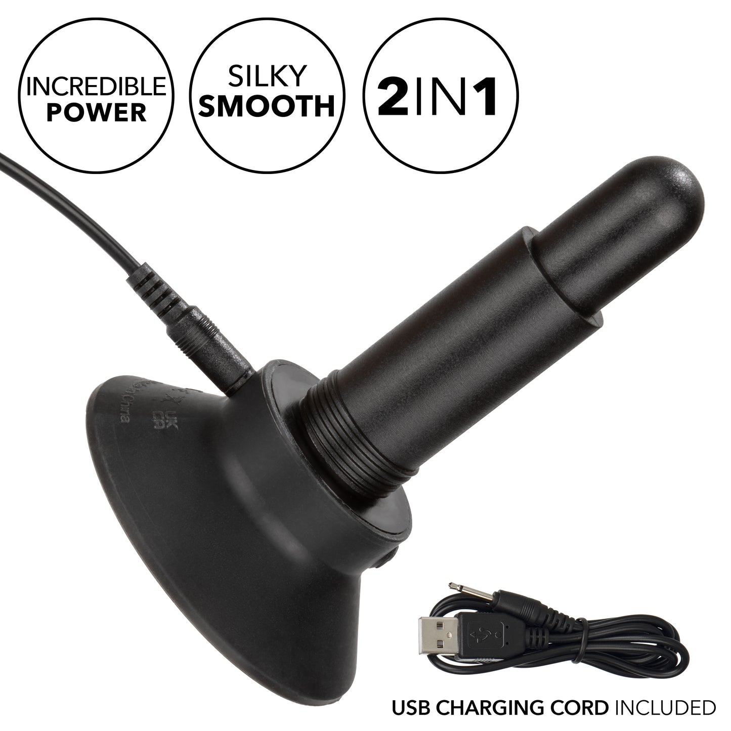 CalExotics Eclipse Interchangeable Probe Set with Vibrating Base – Black
