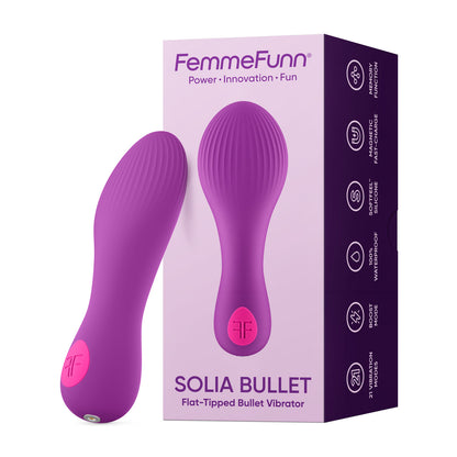 Femme Funn Solia Bullet Vibrator - Flat Tipped, 21 Vibration Modes, Purple