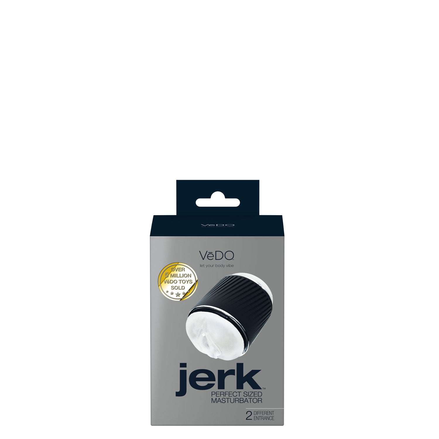 VeDO Jerk Perfect Sized Masturbator – Clear – 4.75" Insertable Depth