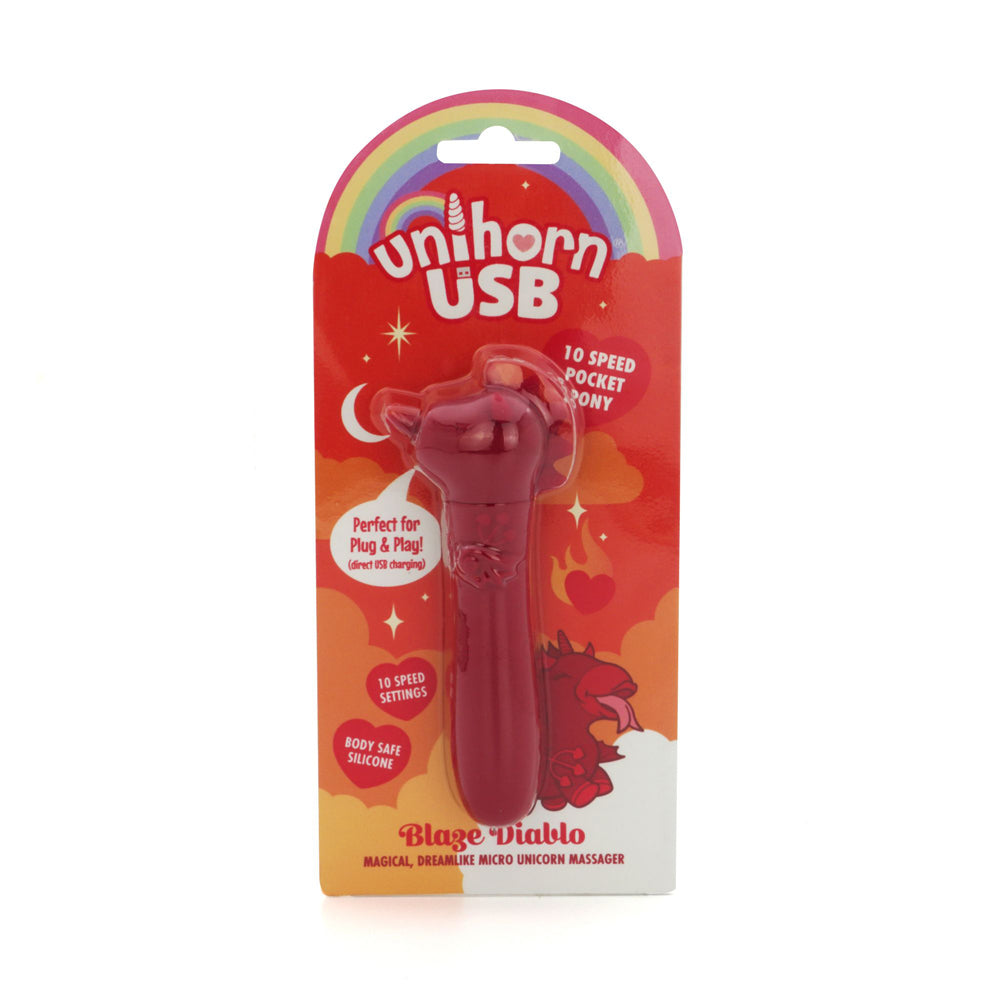 Unihorn Blaze Diablo USB Bullet Massager – Red