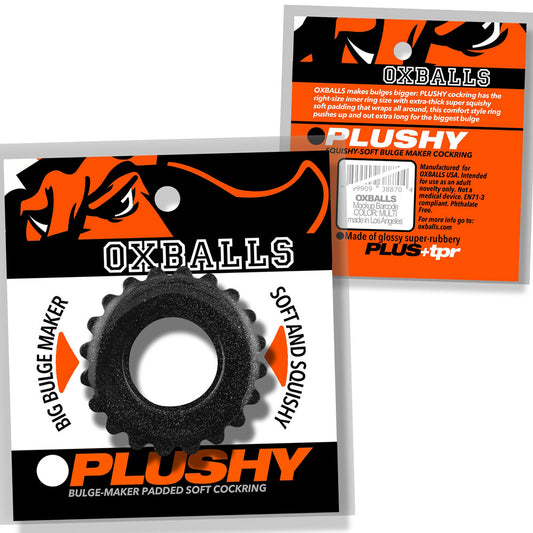 Oxballs Plushy Single Ring Cockring – Black Mica – Comfort Fit