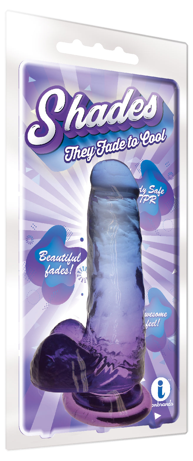Shades 7 Inch Gradient Dong with Suction Cup – Blue and Violet