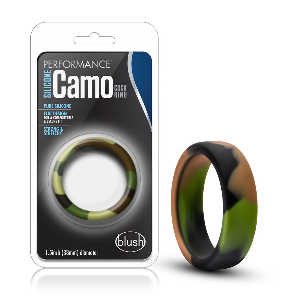 Blush Performance Silicone Camo Cock Ring – Green Camouflage