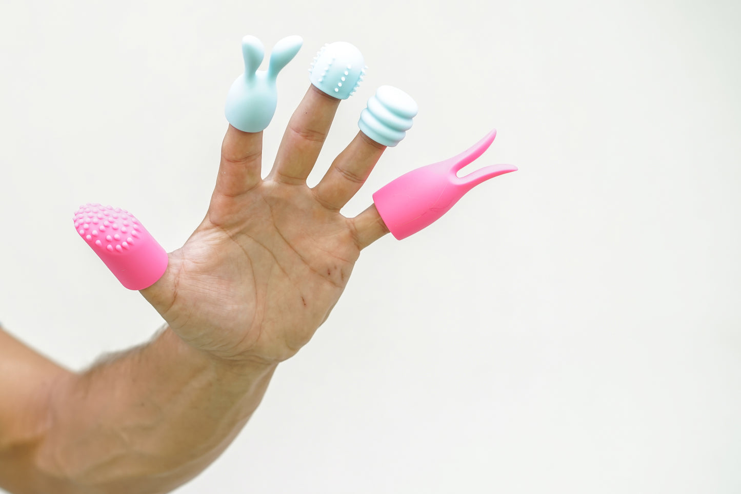 Maia Novelties Quinn 5 Piece Silicone Attachments – Pink/Blue
