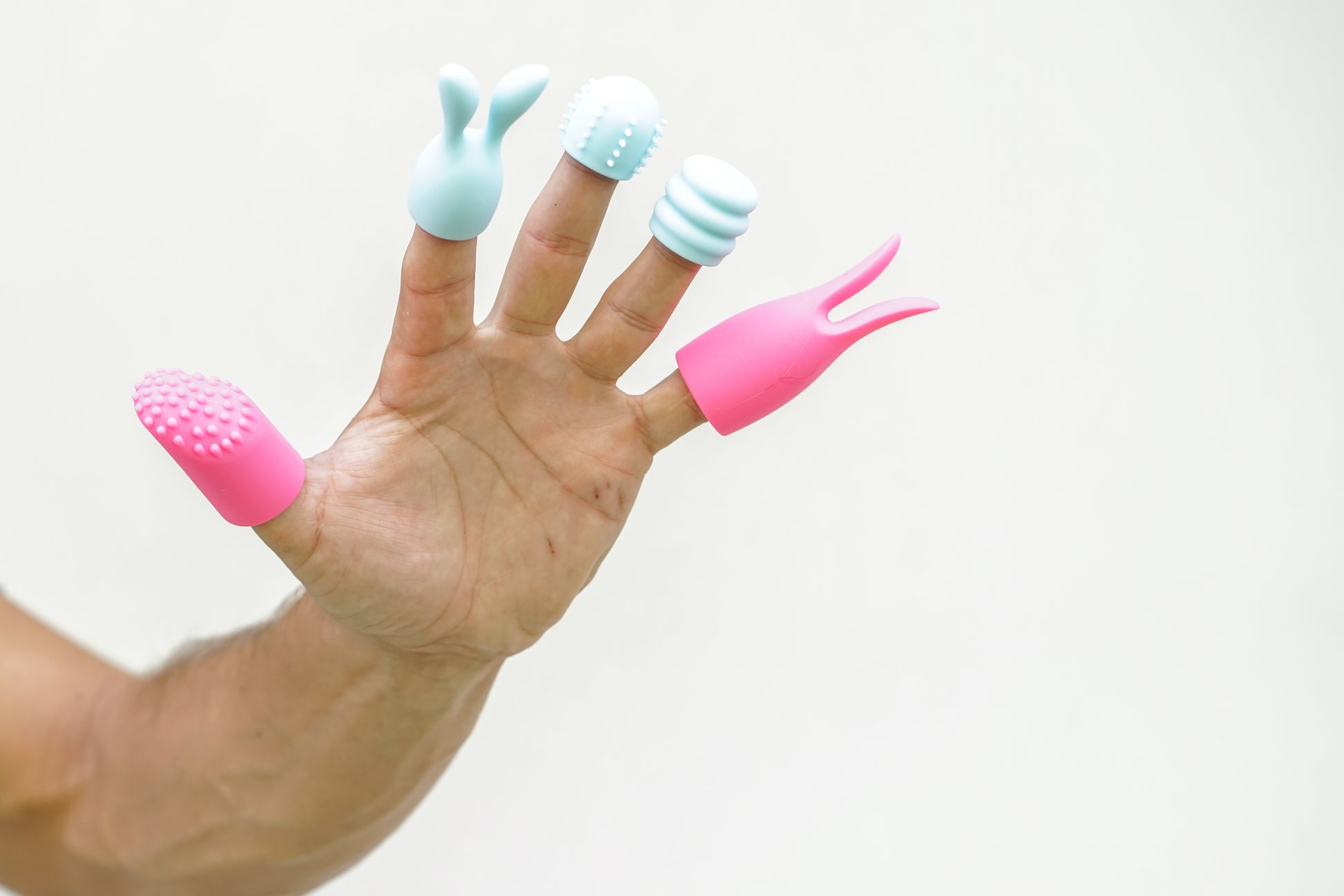 Maia Novelties Quinn 5 Piece Silicone Attachments – Pink/Blue